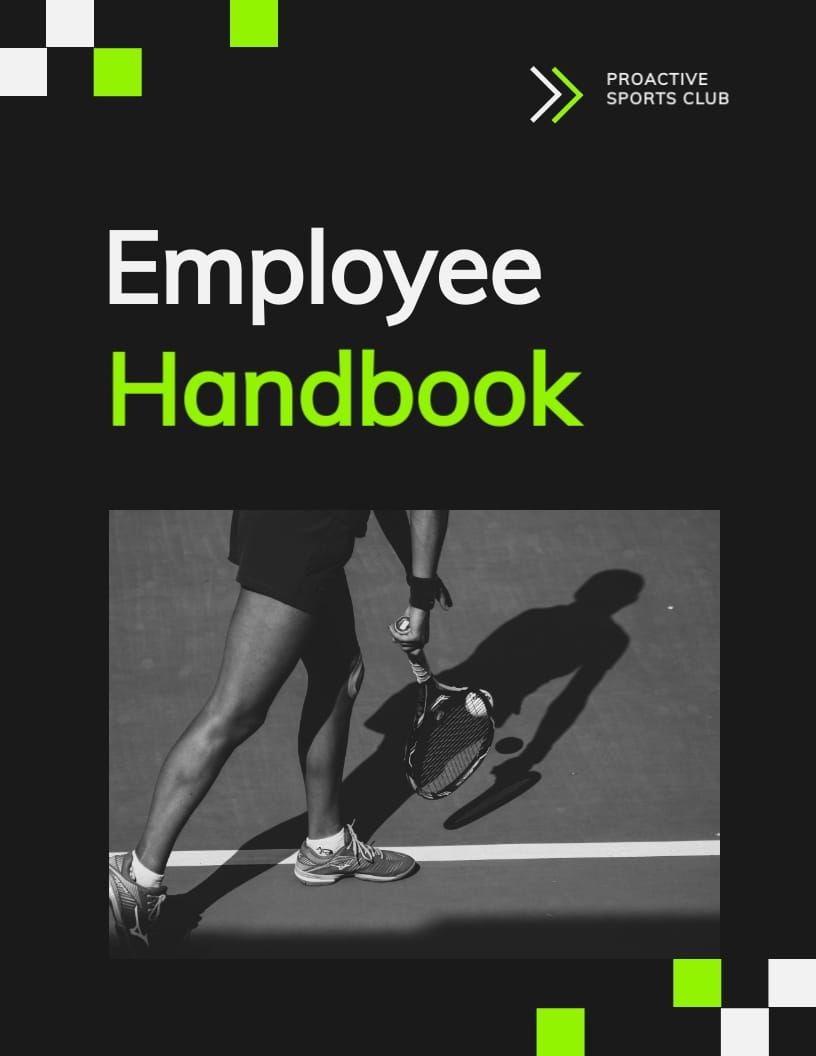 Sports Club Employee Handbook Template