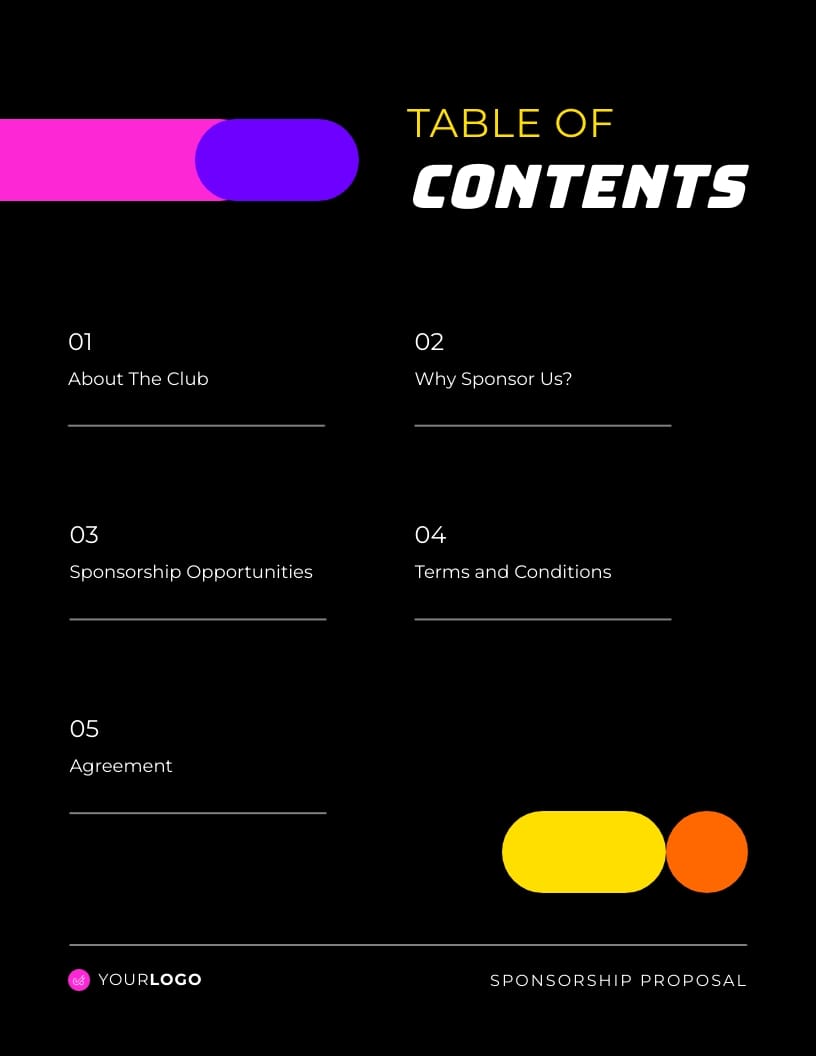 Sports Club Sponsorship Proposal Template - Slide 2 Sports Club Sponsorship Proposal Template - Slide 2