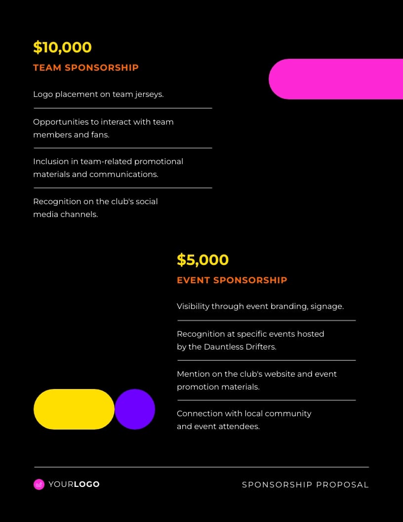 Sports Club Sponsorship Proposal Template - Slide 6 Sports Club Sponsorship Proposal Template - Slide 6