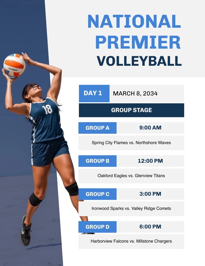 Sports Schedule Template