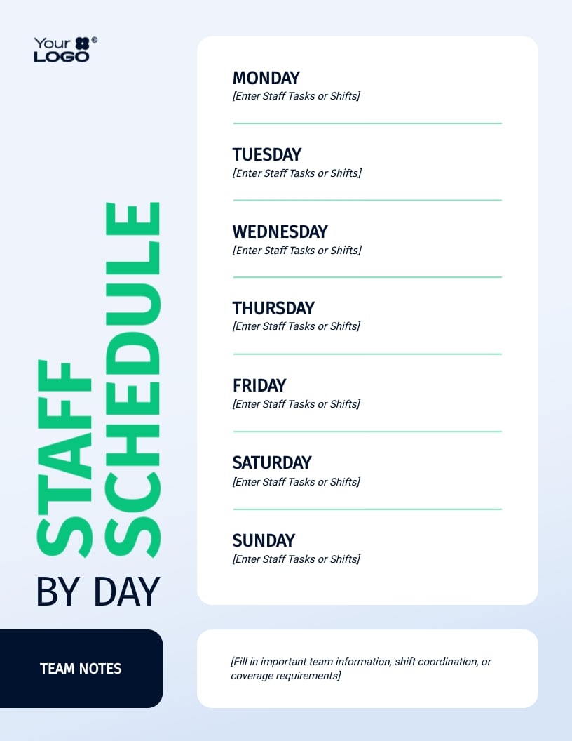 Staff Schedule Template