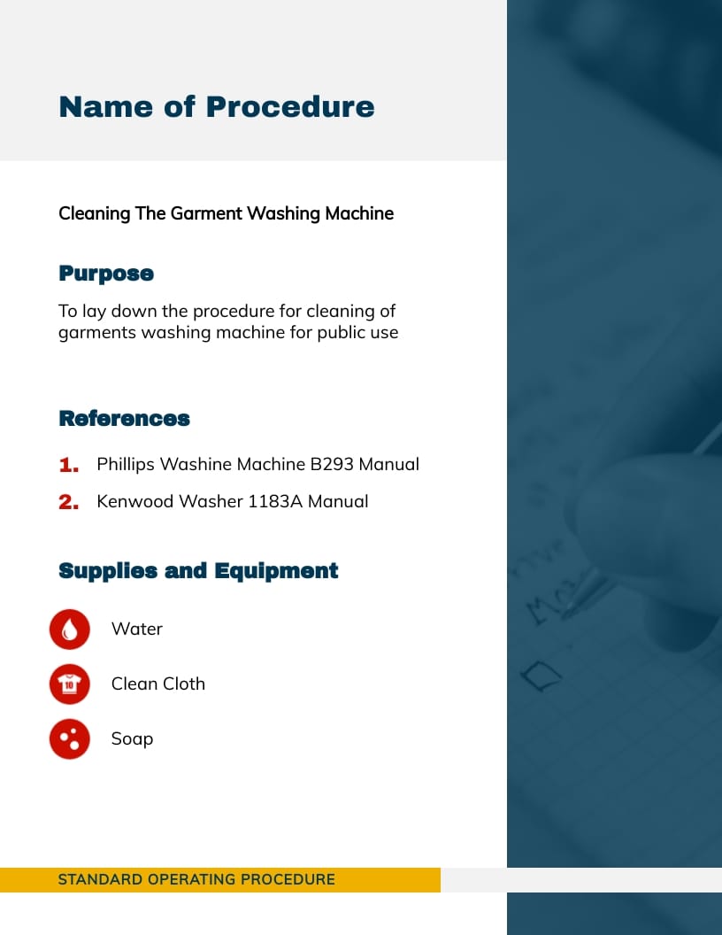 Standard Operating Procedure Template - Slide 3 Standard Operating Procedure Template - Slide 3