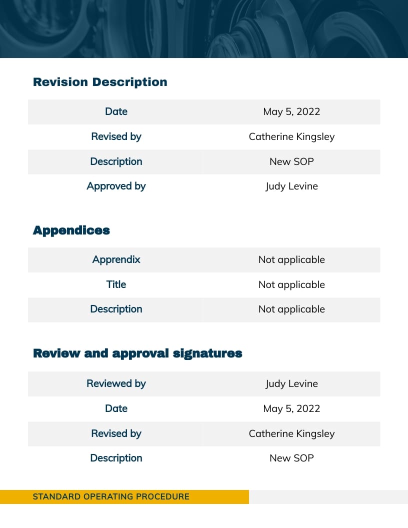 Standard Operating Procedure Template - Slide 6 Standard Operating Procedure Template - Slide 6
