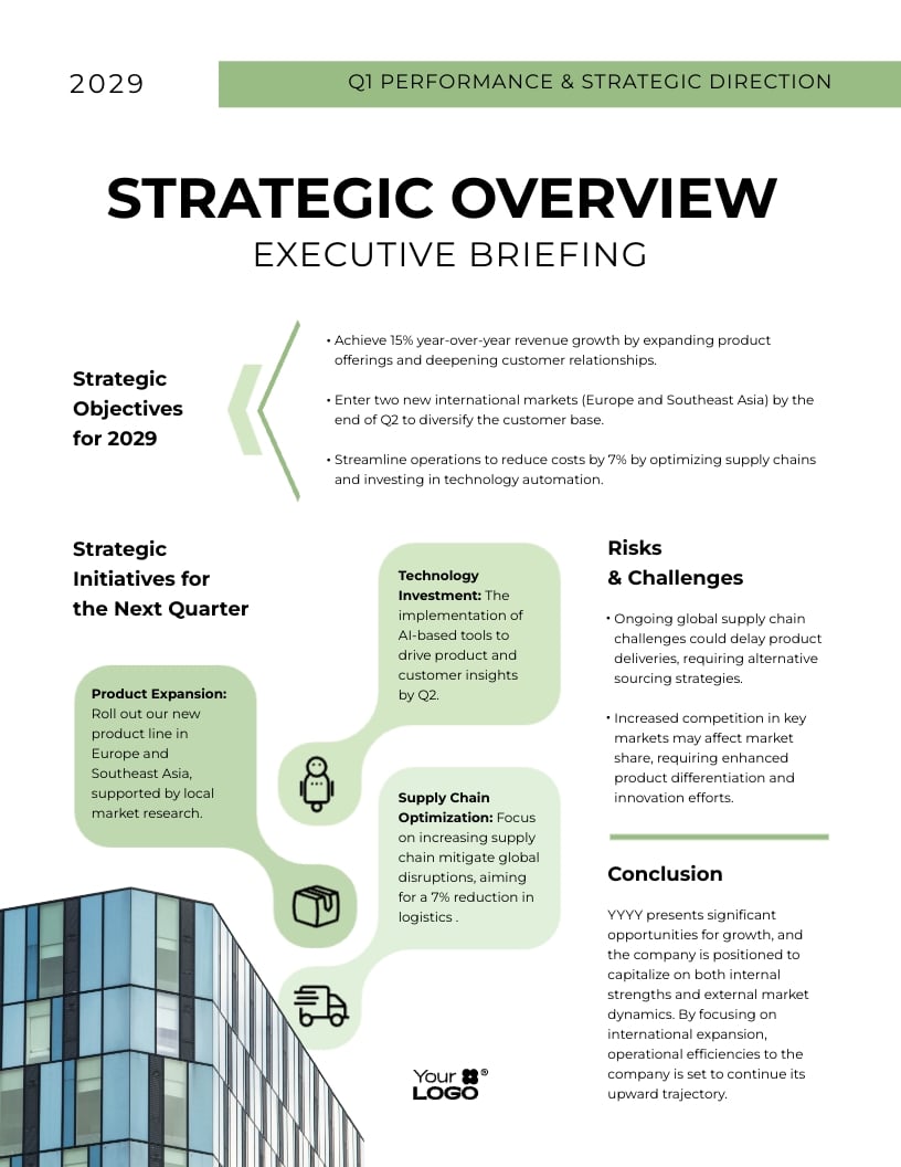 Strategic Overview Executive Briefing Template