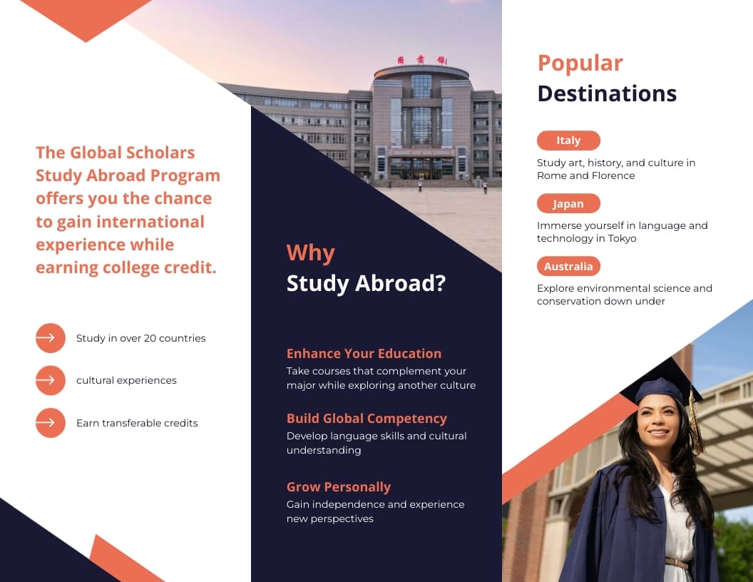 Study Abroad Program Brochure Template - Slide 2 Study Abroad Program Brochure Template - Slide 2