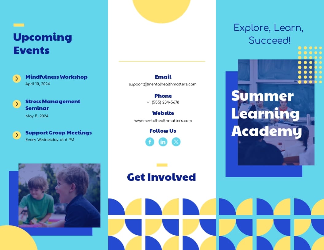 Summer Learning Program Trifold Brochure Template