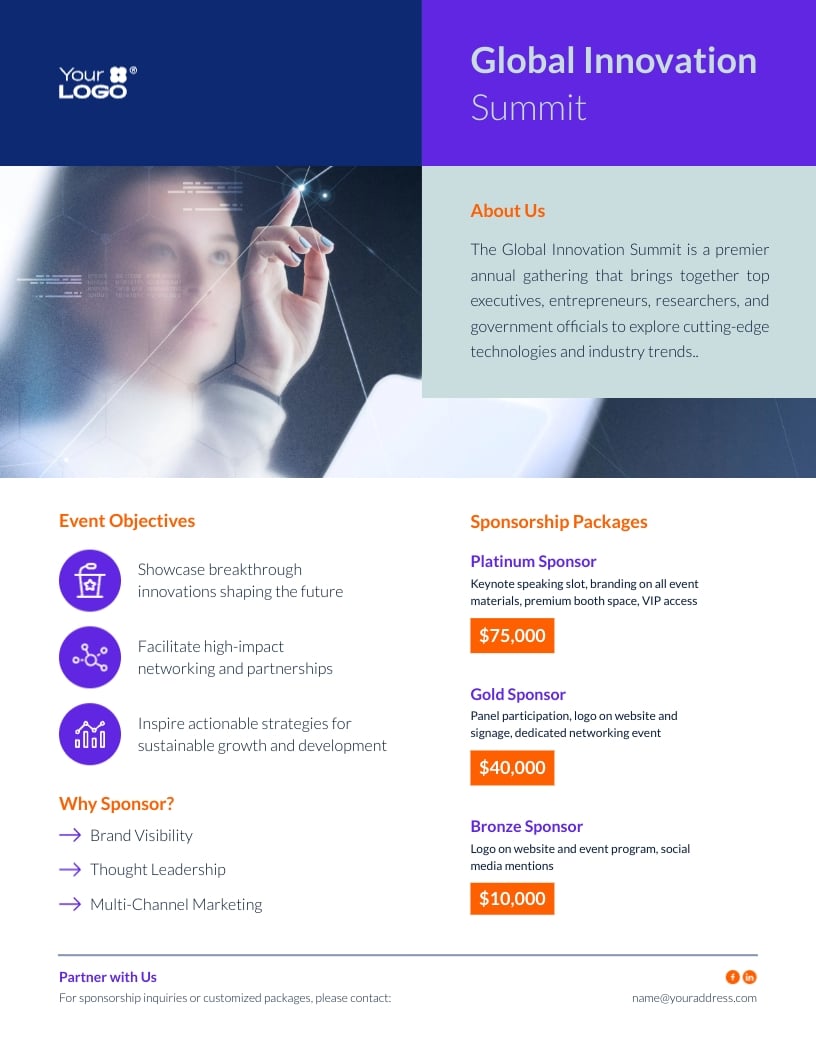 Summit Sponsorship One Pager Template