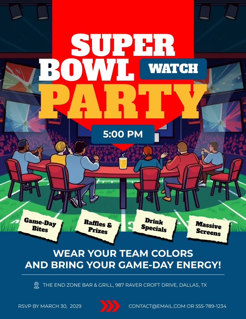 Super Bowl Party Flyer Template