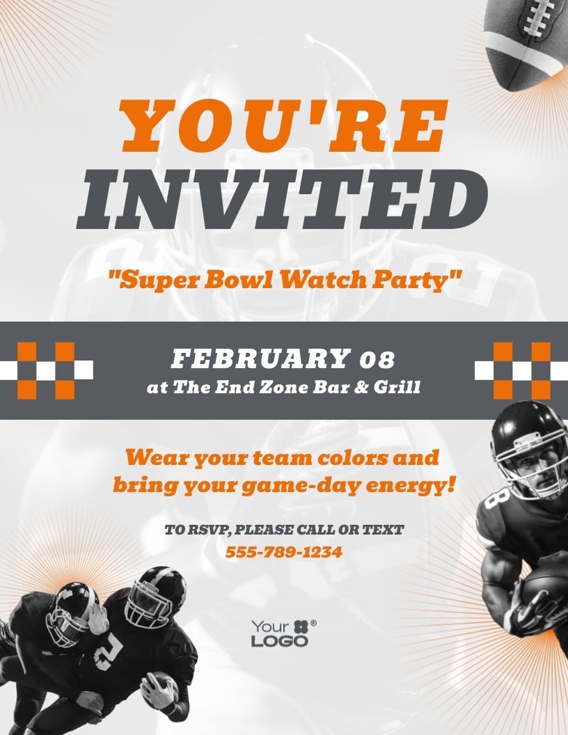 Superbowl Party Flyer Template