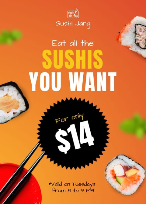 Sushi Restaurant Table Tent Template