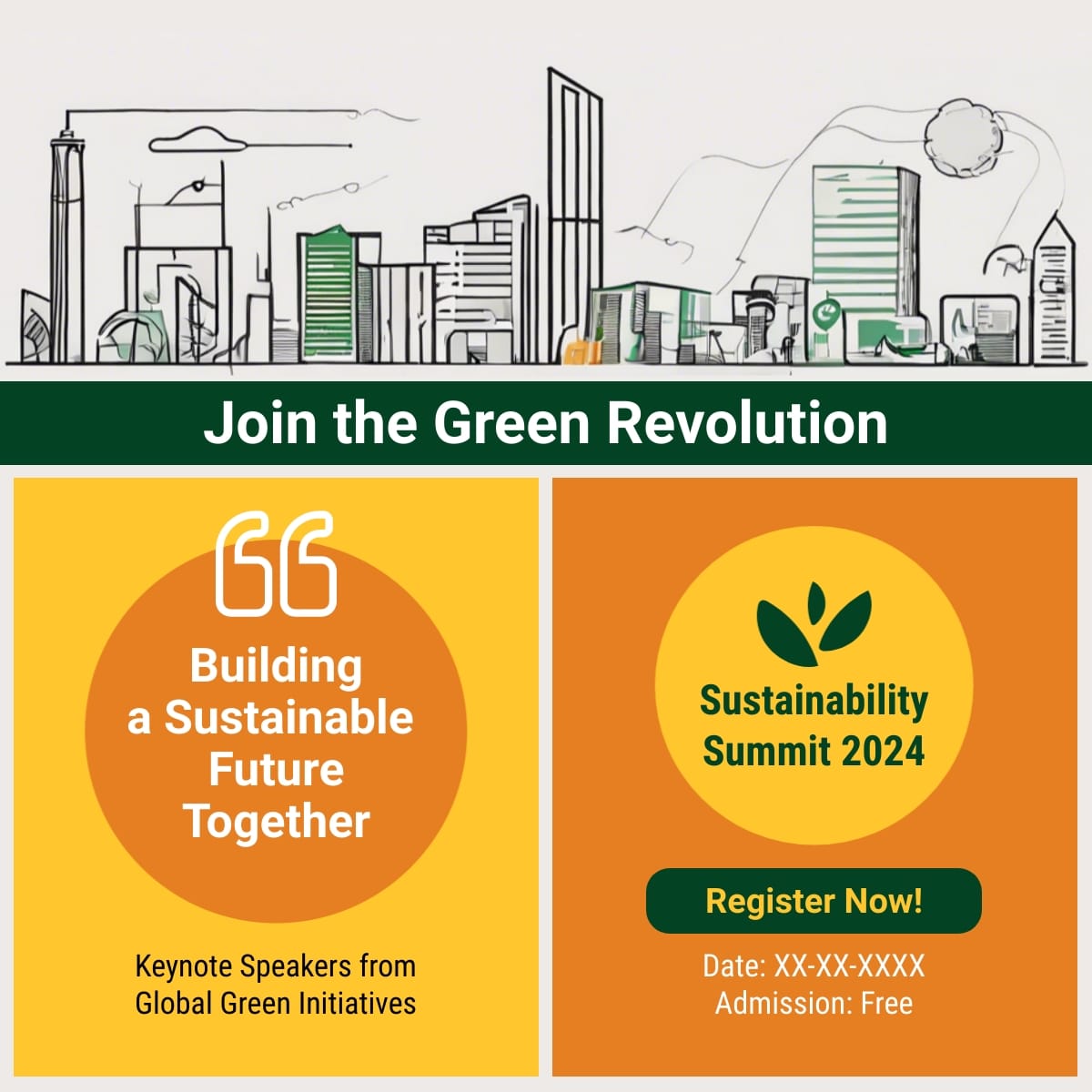 Sustainability Summit LinkedIn Post Template