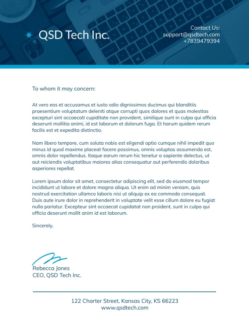 Tech Brand Letterhead Template
