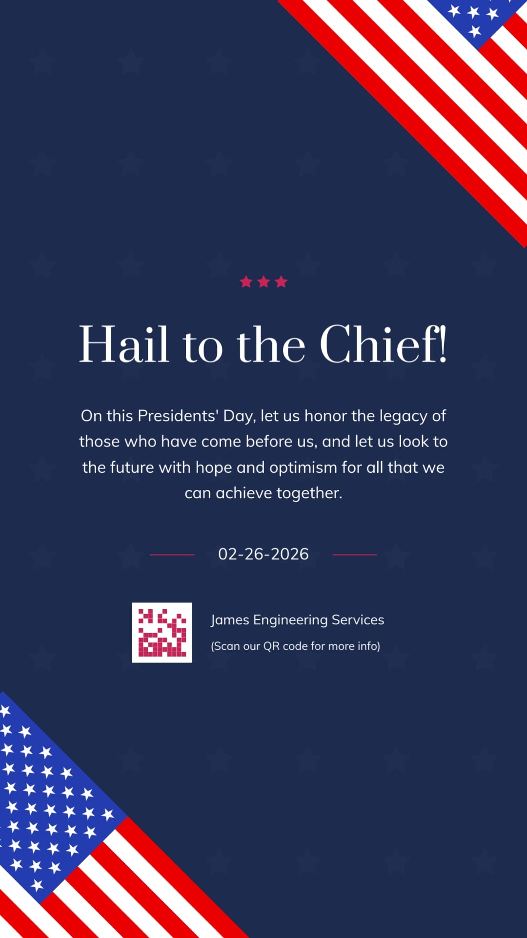 Tech Firm Presidents Day Greeting Card Vertical Template