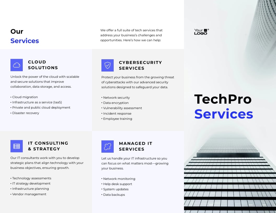 Tech Services Z-Fold Brochure Template