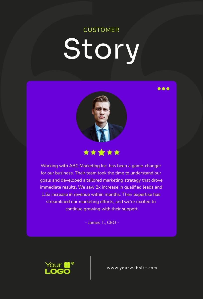 Testimonial Customer Story Template