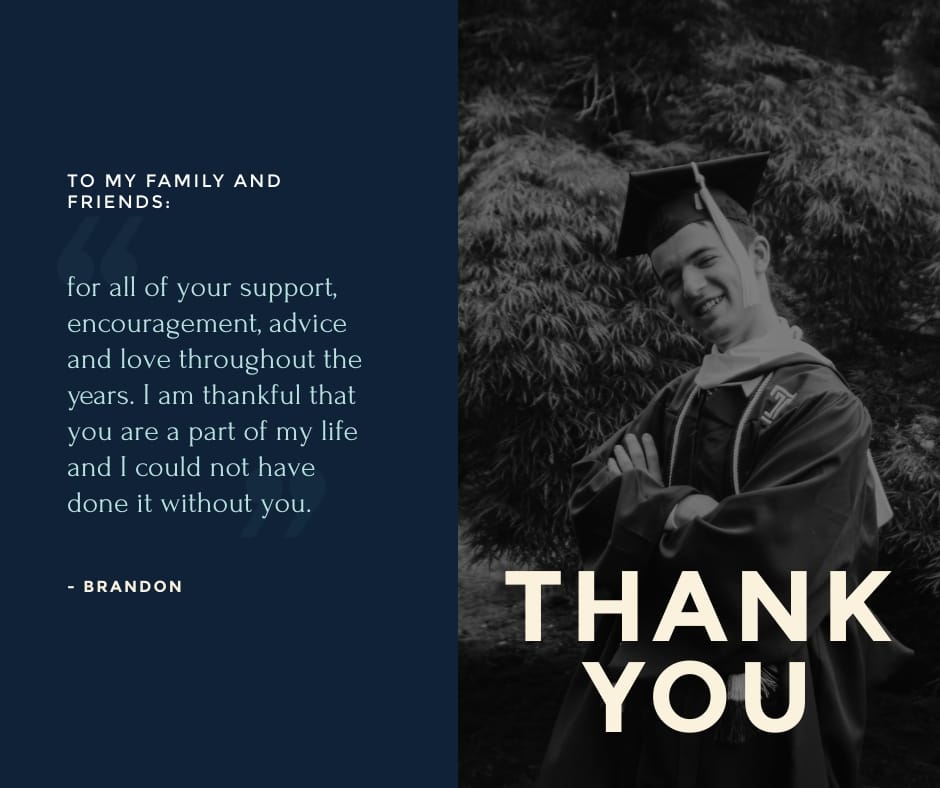 Thank You From Graduate Facebook Post Template
