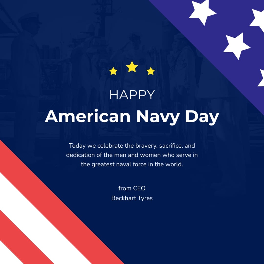 Thankful Navy Day Greeting Card Square Template