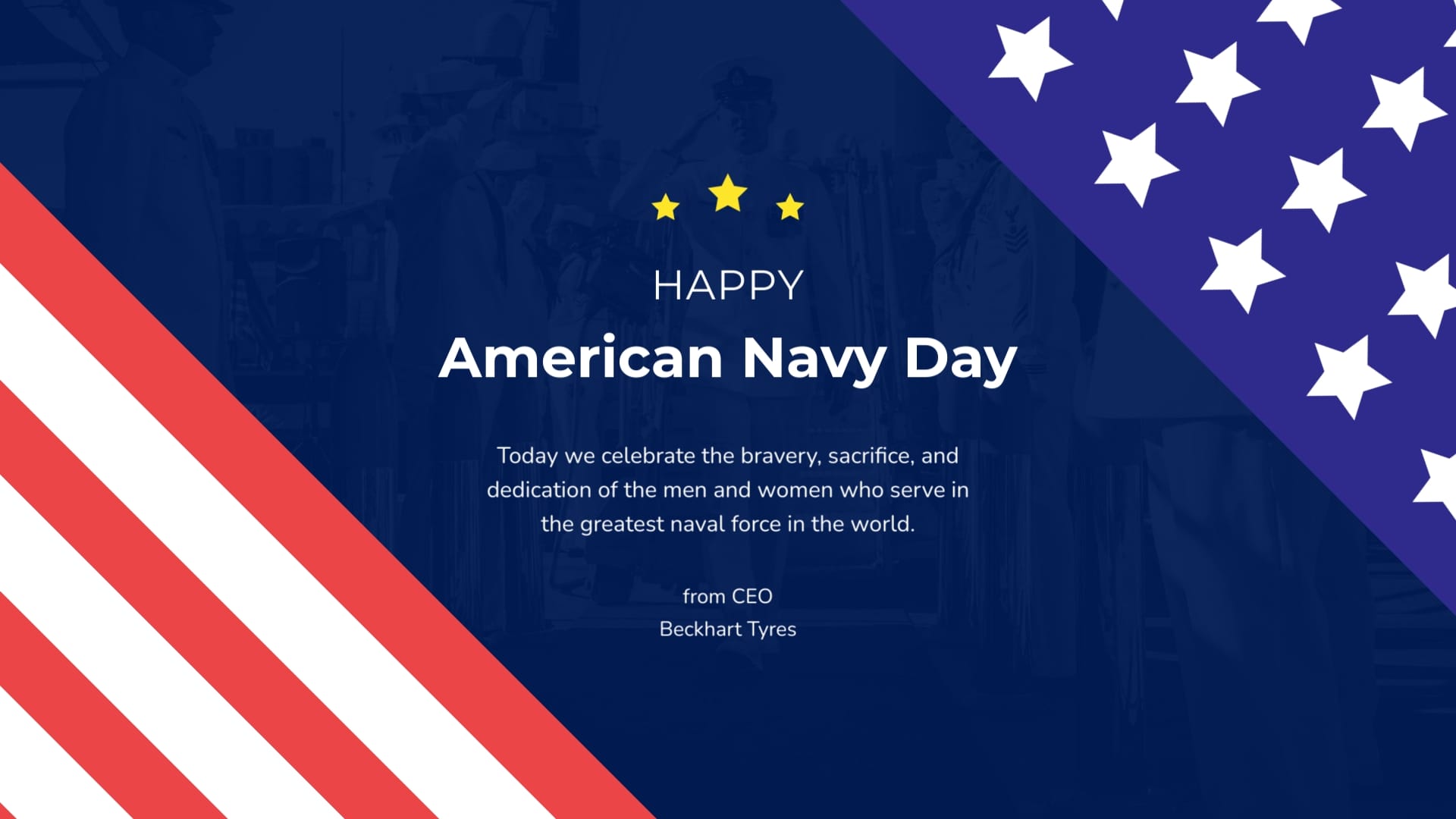 Thankful Navy Day Greeting Card Template