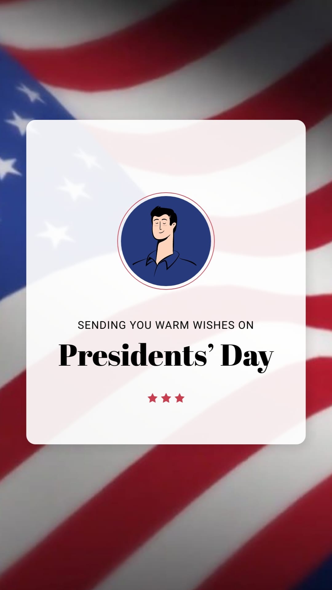 Thankful Presidents Day Greeting Card Vertical Template