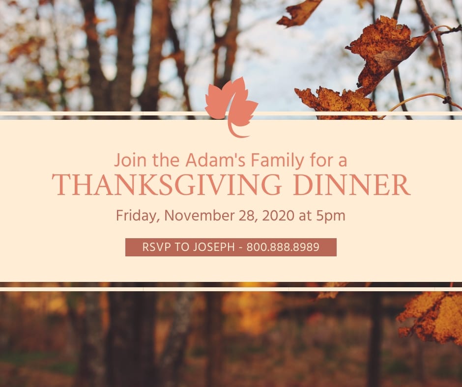 Thanksgiving Dinner Facebook Post Template