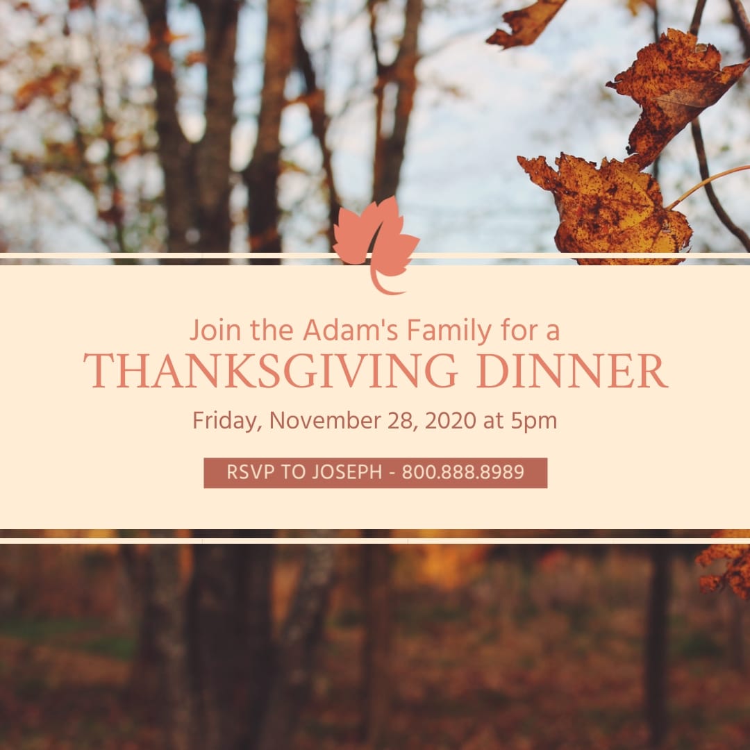 Thanksgiving Dinner Instagram Post Template
