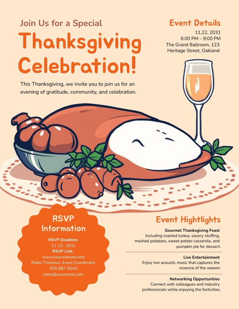 Thanksgiving Event Flyer Template