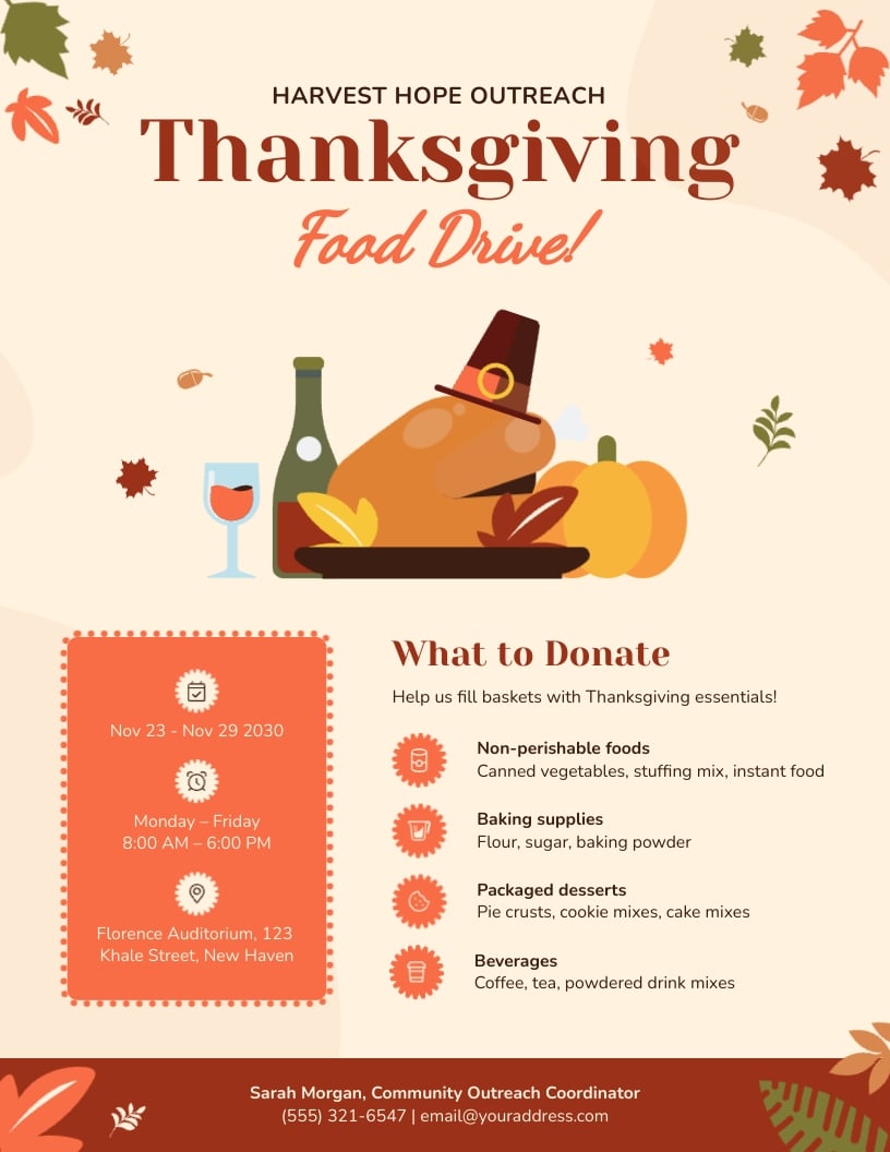 Thanksgiving Food Drive Flyer Template