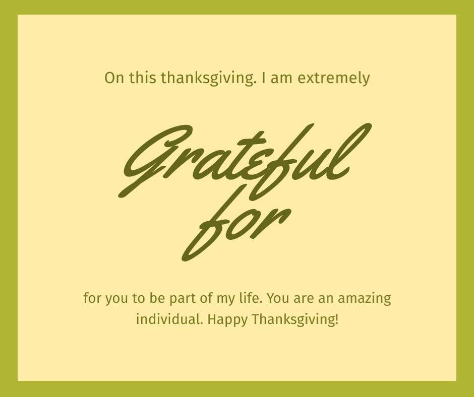 Thanksgiving Grateful for You Facebook Post Template