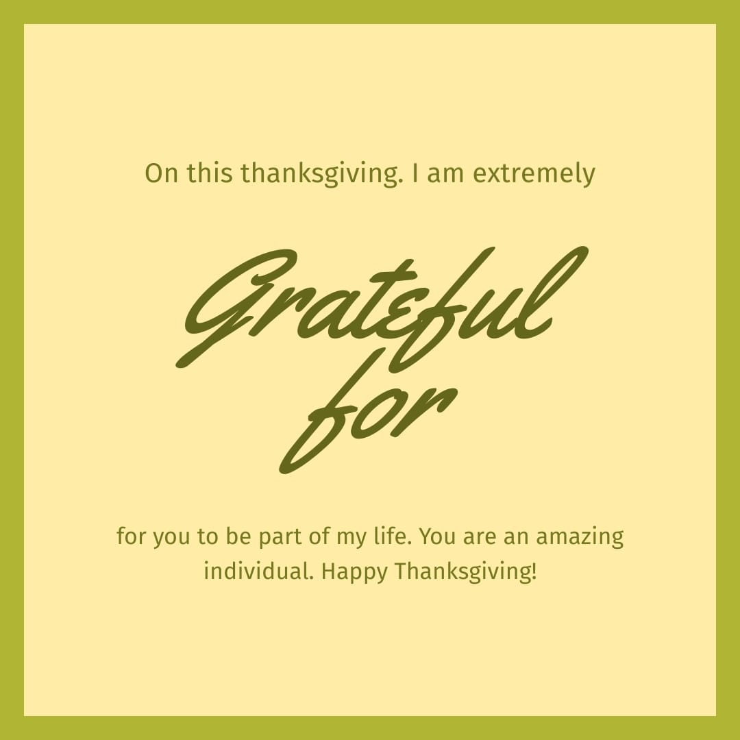 Thanksgiving Grateful for You Instagram Post Template