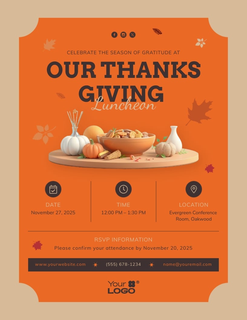 Thanksgiving Luncheon Flyer Template