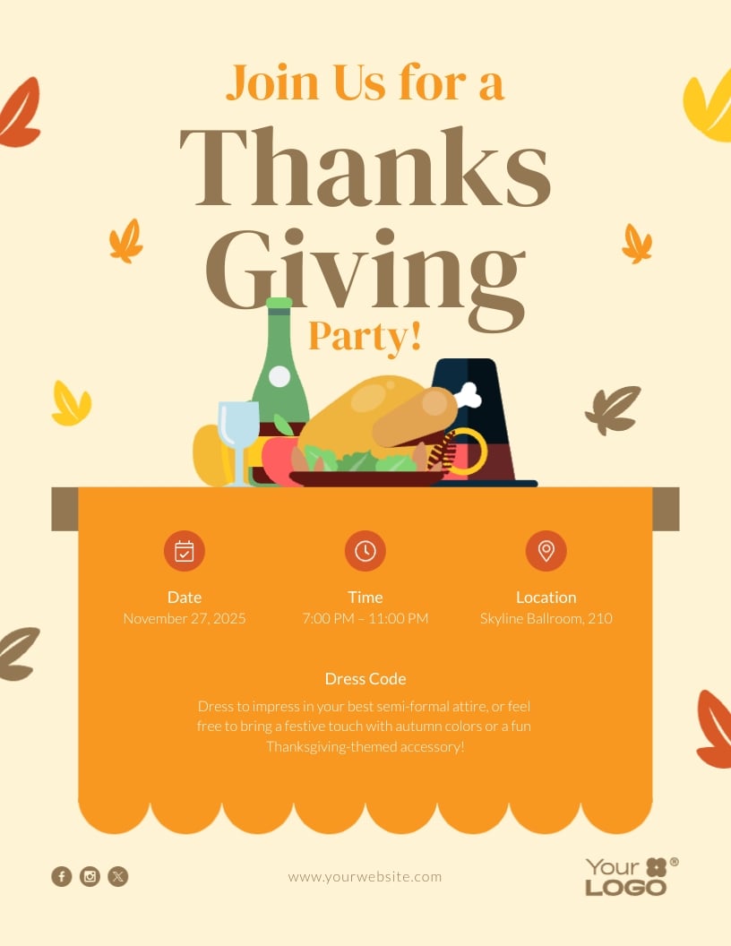 Thanksgiving Party Flyer Template