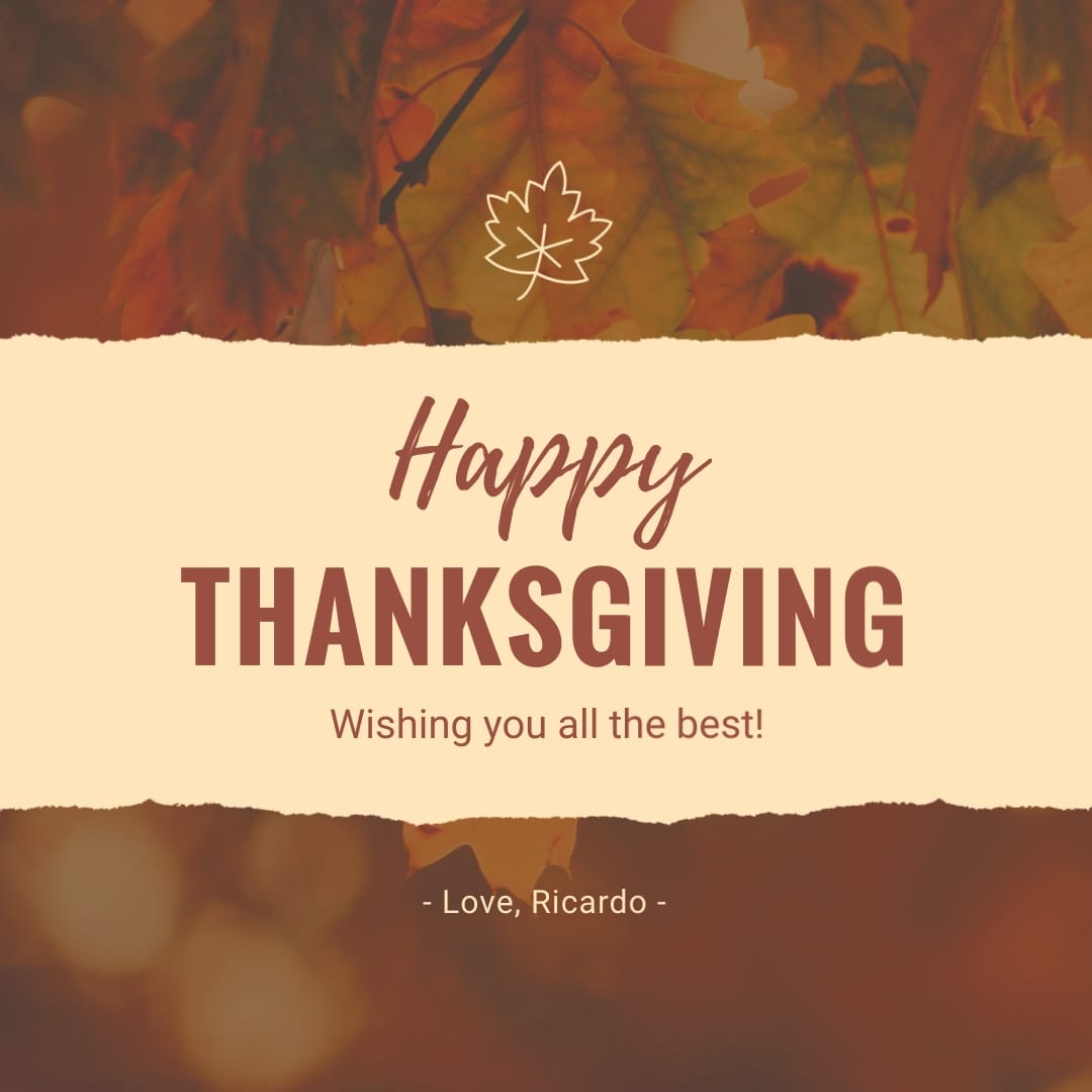 Thanksgiving Wish You the Best Blog Graphic Medium Template