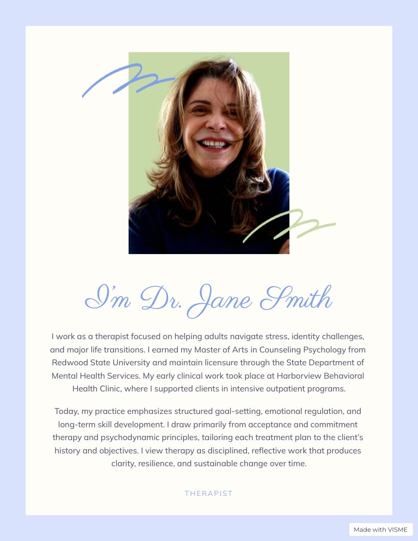 Therapist Bio Template