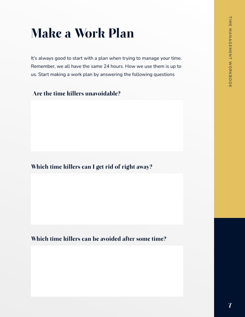 Time Management Workbook Template - Slide 8 Time Management Workbook Template - Slide 8