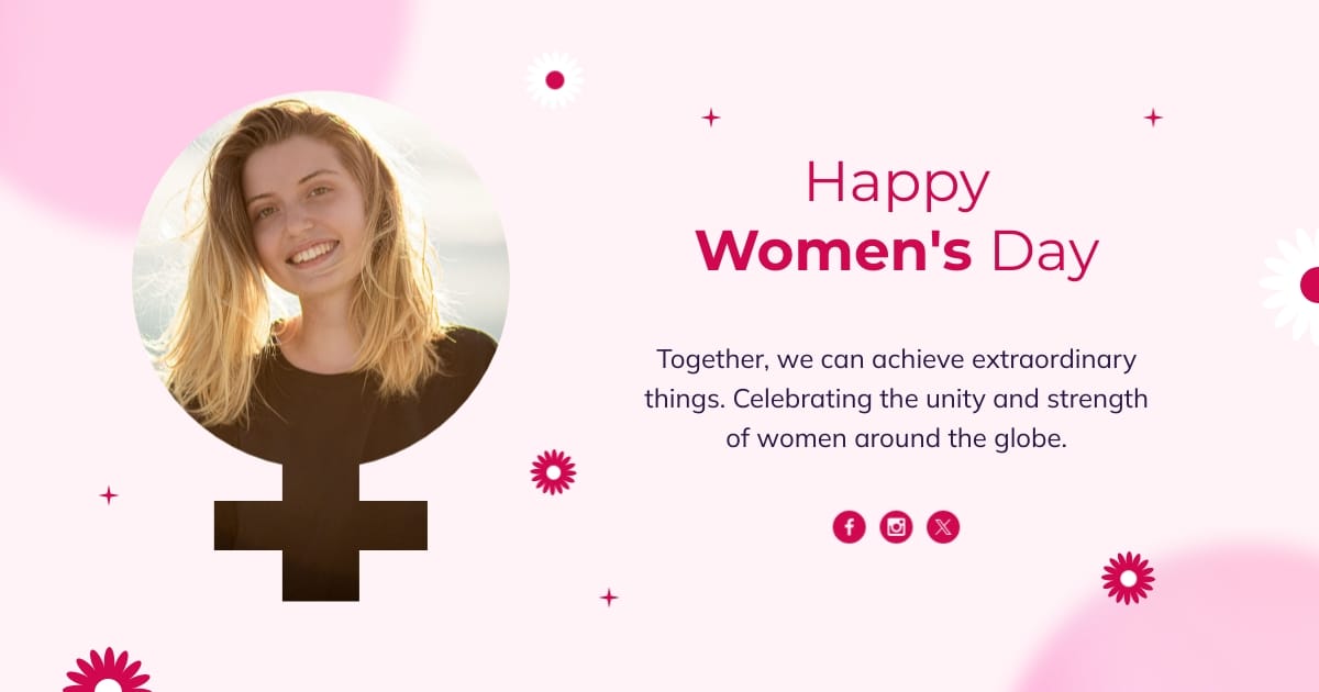 Together We Rise on Women's Day Facebook Post Template