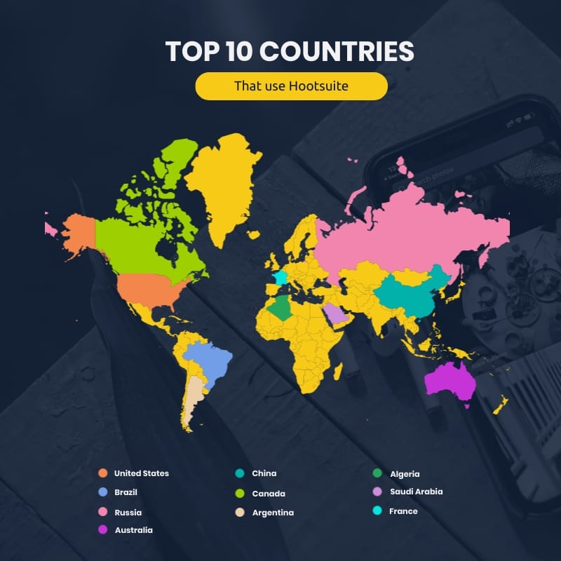 Top 10 Countries Map Square Template