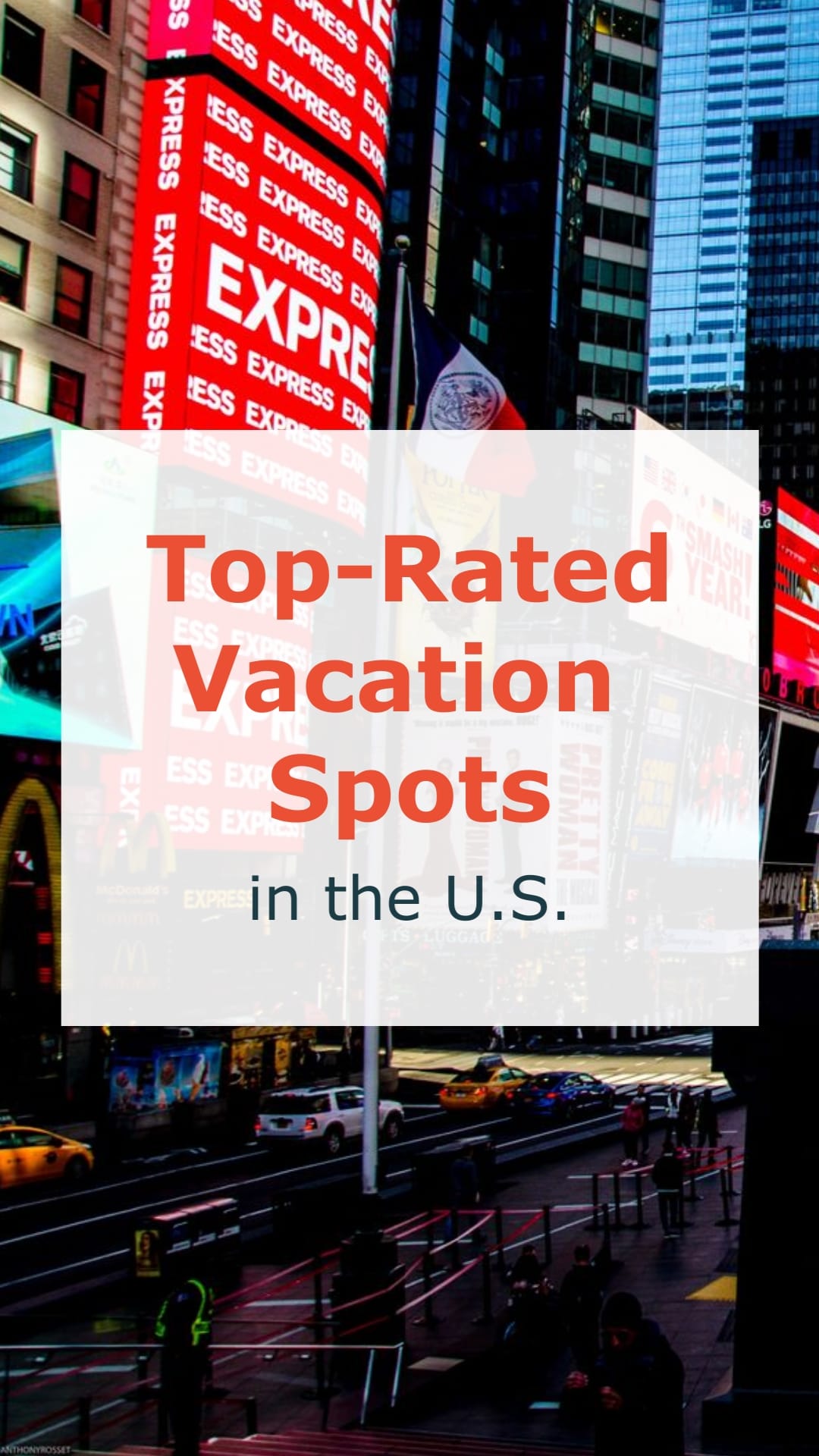 Top Rated Vacation Spots in the U.S Listicle Vertical Template