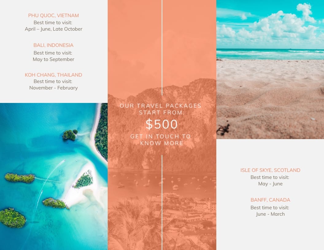 Top Travel Destinations for Summer Brochure Template - Slide 2 Top Travel Destinations for Summer Brochure Template - Slide 2