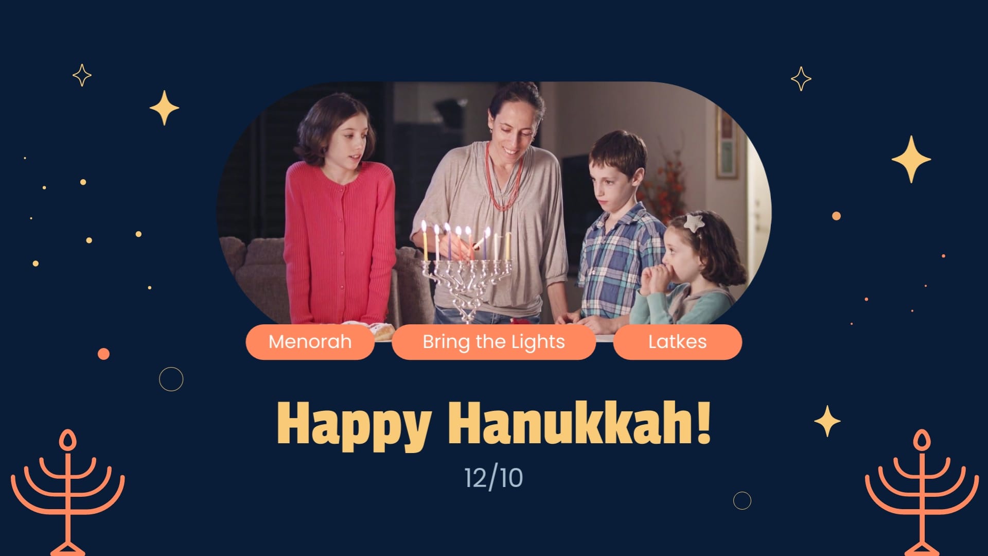 Animated Traditional Hanukkah Greeting Card Template