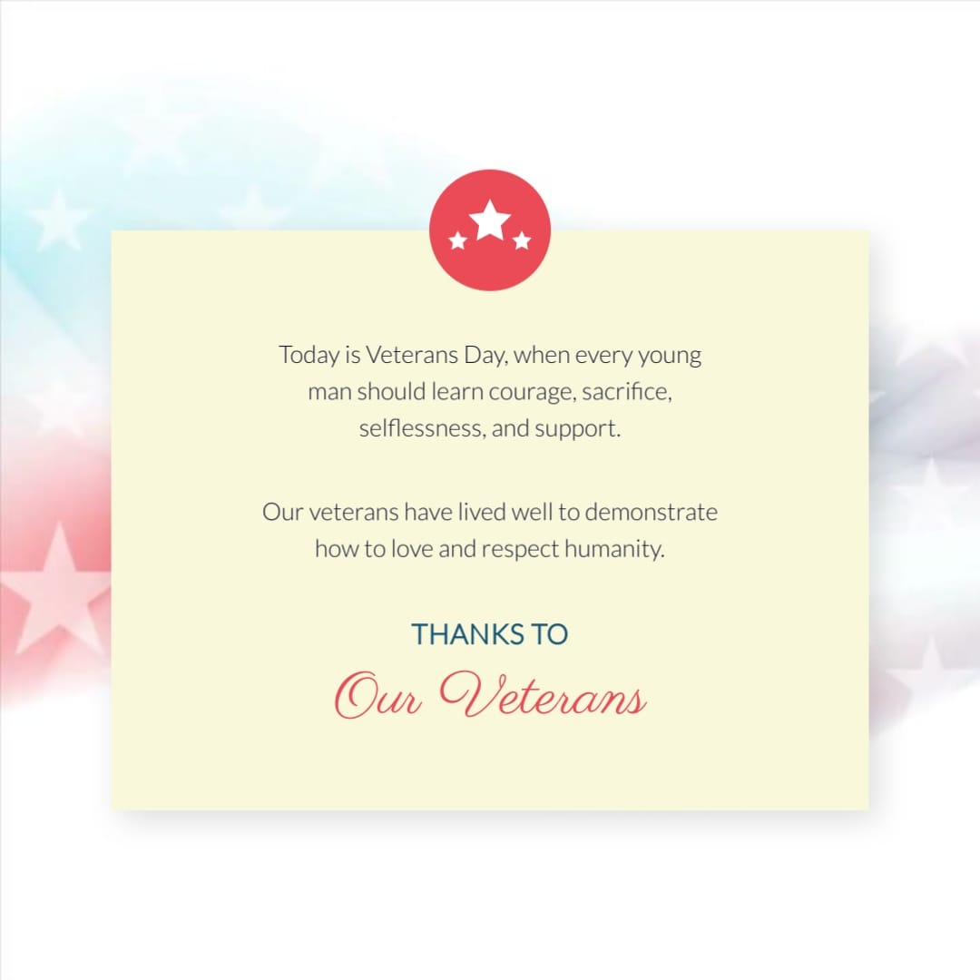 Traditional Veterans Day Greeting Card Square Template