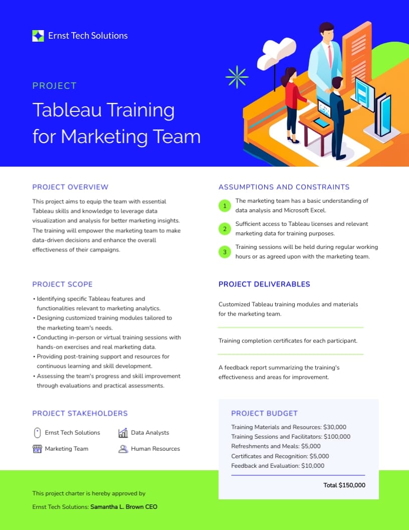 Training Project Charter Template