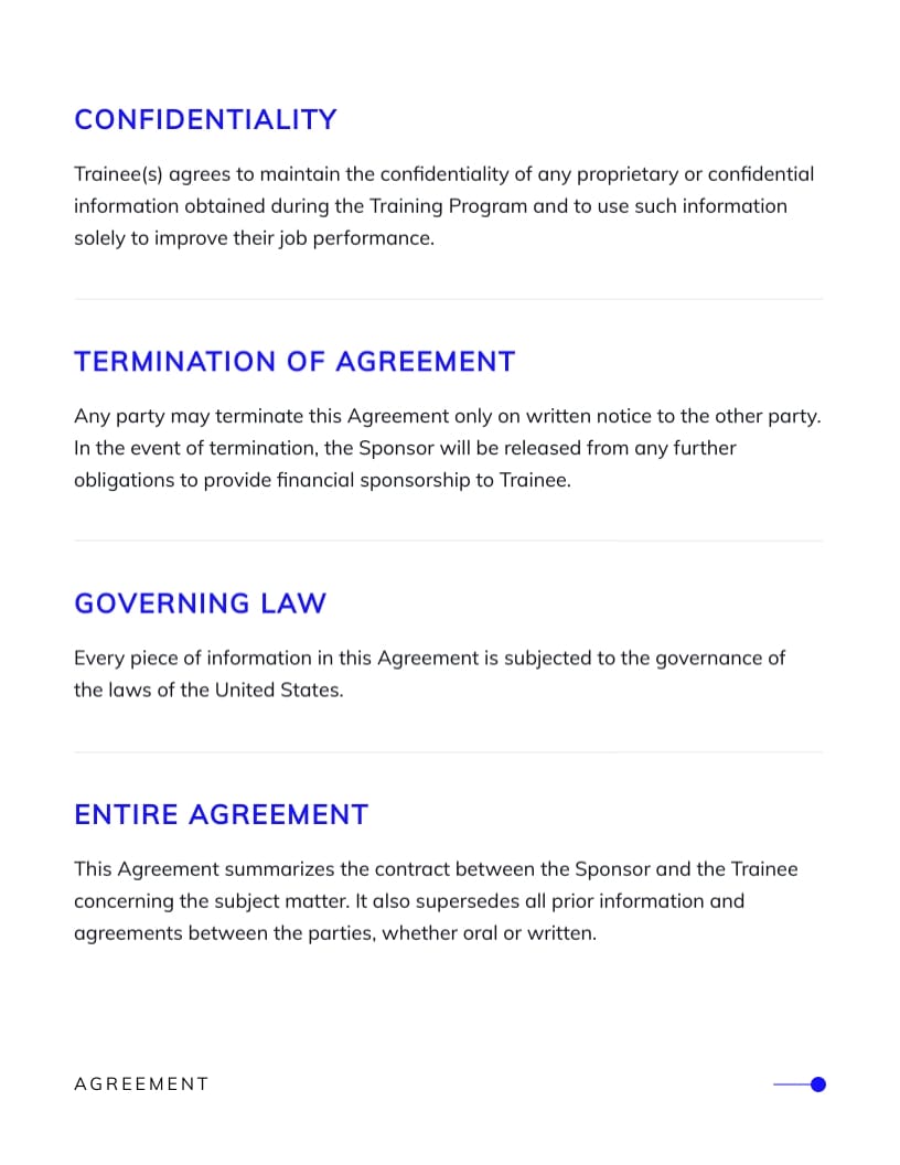 Training Sponsorship Agreements Template - Slide 3 Training Sponsorship Agreements Template - Slide 3