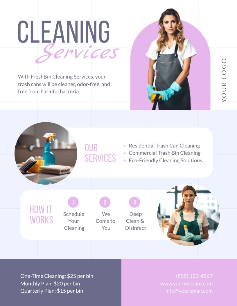 Trash Can Cleaning Flyer Template