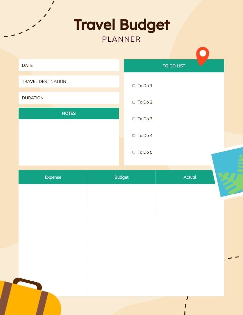 Travel Budget Planner Template