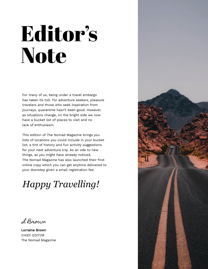 Travel Magazine Template - Slide 4 Travel Magazine Template - Slide 4