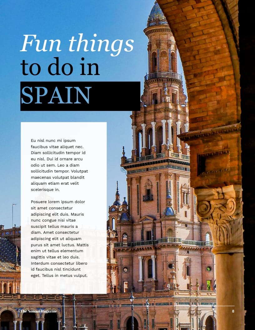 Travel Magazine Template - Slide 8 Travel Magazine Template - Slide 8