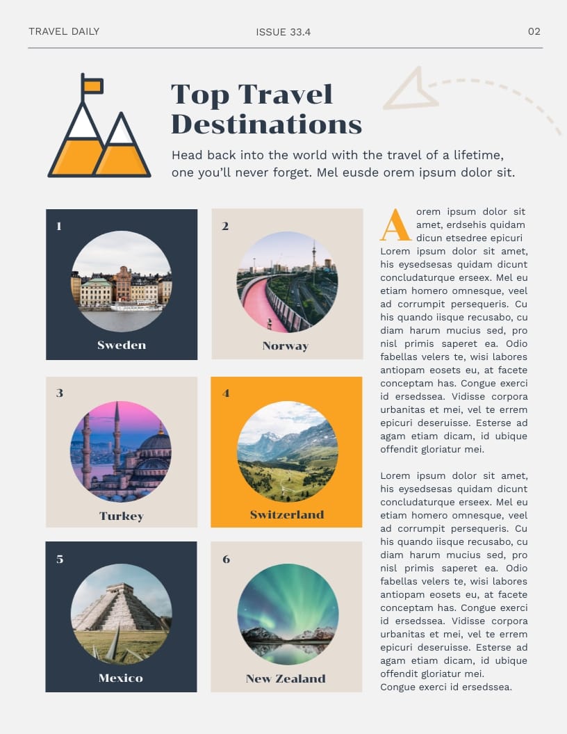 Travel Newspaper Template - Slide 3 Travel Newspaper Template - Slide 3