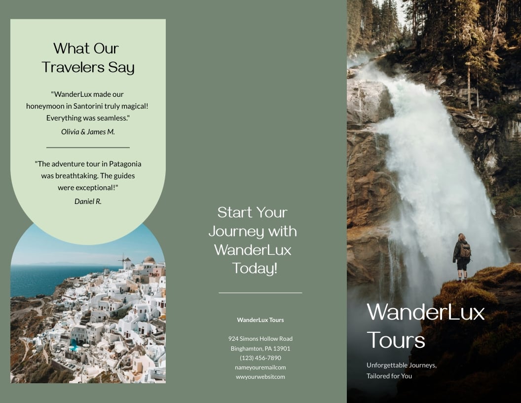 Travel Tour Trifold Brochure Template