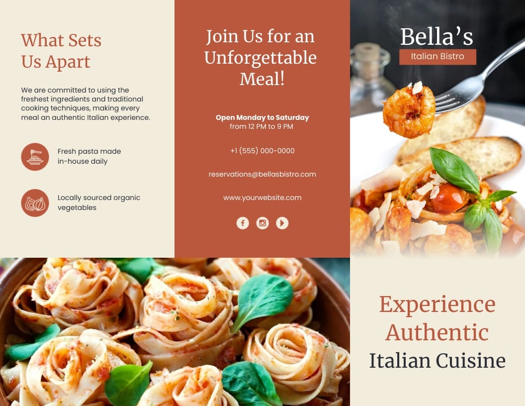 Tri Fold Menu Brochure Template