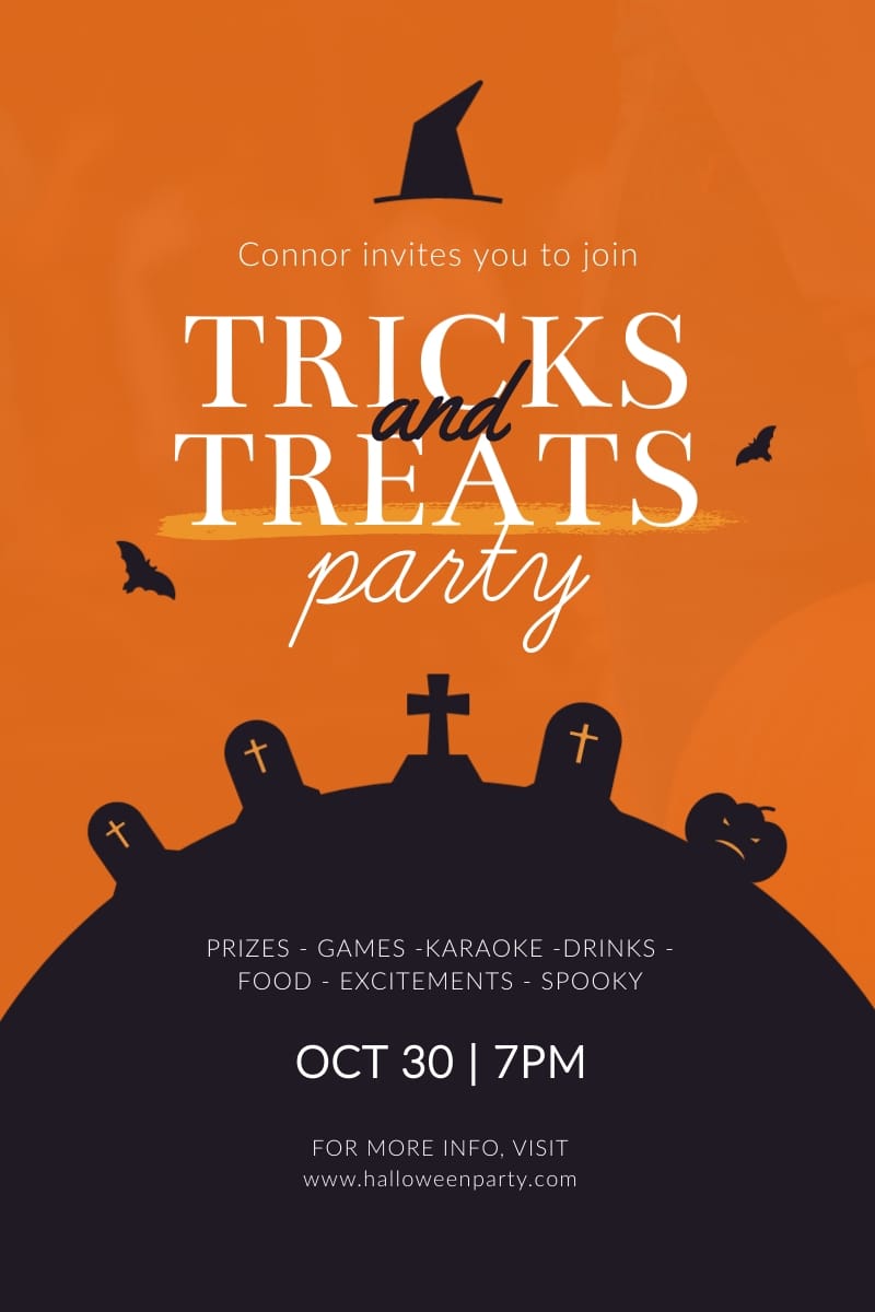Tricks and Treats Party Blog Graphic Large Template